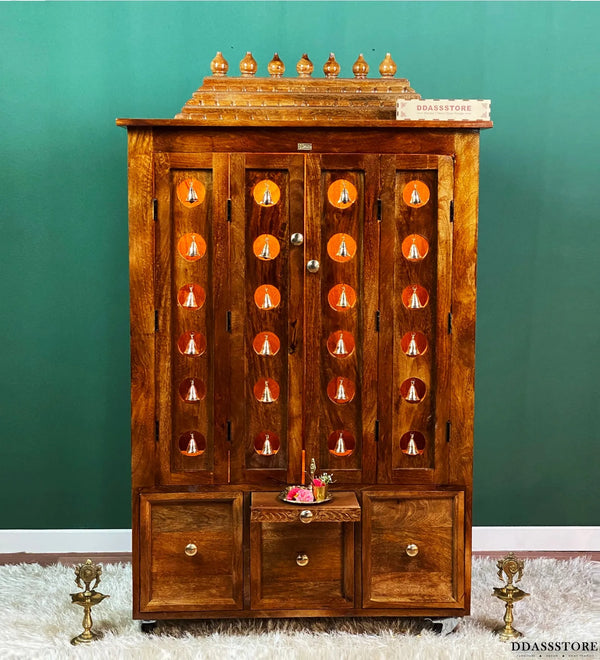 South Indian Style Solid Sheesham Wood Pooja Mandapam