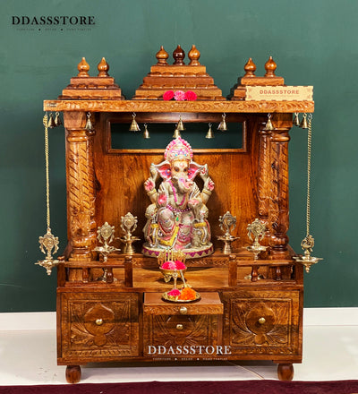 South Indian Style Solid Sheesham Wood Pooja Mandapam