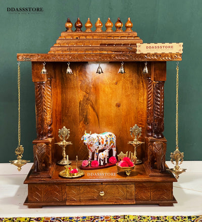 South Indian Style Solid Sheesham Wood Pooja Mandapam