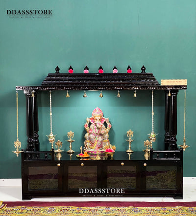 South Indian Style Solid Sheesham Wood Pooja Mandapam