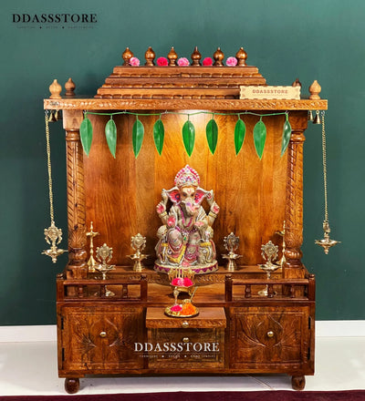 South Indian Style Solid Sheesham Wood Pooja Mandapam