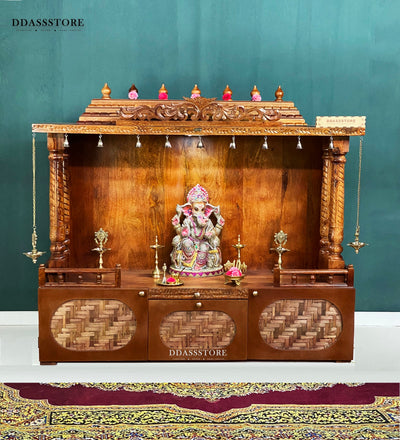 South Indian Style Solid Sheesham Wood Pooja Mandapam