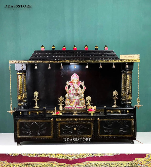South Indian Style Solid Sheesham Wood Pooja Mandapam