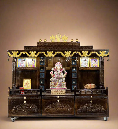 Solid Sheesham Wood Pooja Mandapam