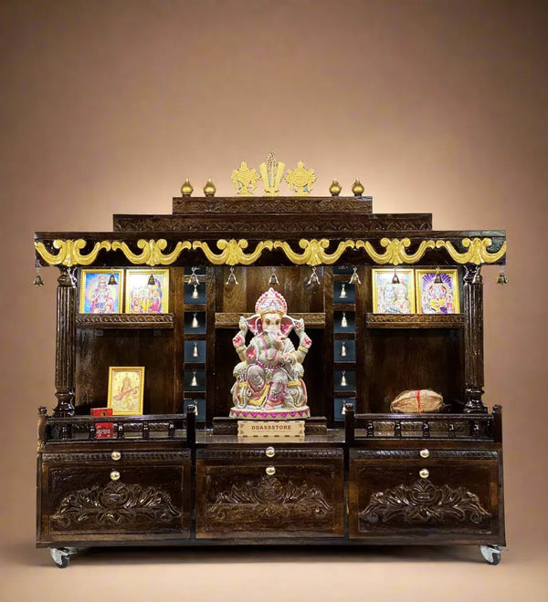 Solid Sheesham Wood Pooja Mandapam