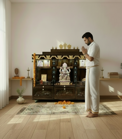 South Indian Handcarved Solid Sheesham Wood Pooja Mandapam | DDASSMANDAP142