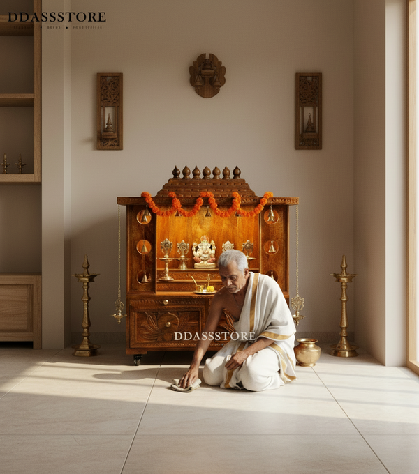 South Indian Style Solid Sheesham Wood Pooja Mandapam | DDASSMANDAP144