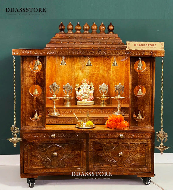 Solid Sheesham Wood Pooja Mandapam