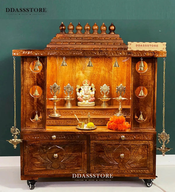 Solid Sheesham Wood Pooja Mandapam