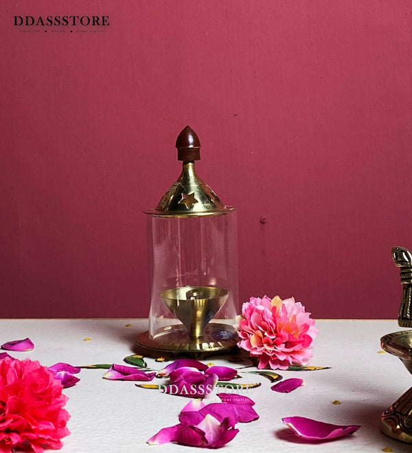 Traditional Brass Oil Lamp Akhand Jyot Diya for Home Temple