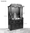 South Indian Style Solid Sheesham Wood Pooja Mandapam with Cabinet