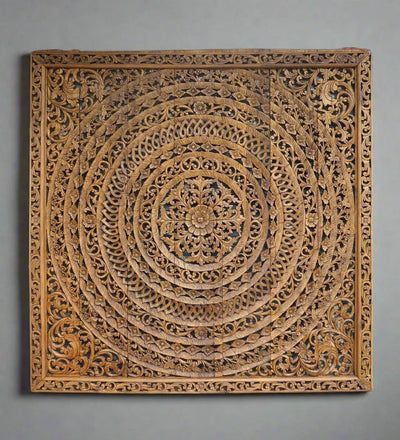 Jodhana Large Handmade Relief Carving Tropical Home Decor with Frame - D'DASS Store