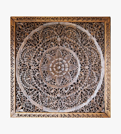 Maharaja King Lotus Bed Headboard with Frame - D'DASS Store