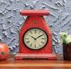 Vintage Style Red Antique Wooden Table Clock for Office