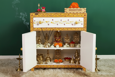 Wooden Puja Temple Cabinet for Home | WT2425Cabinet_RG - D'DASS Store
