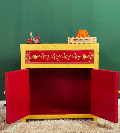 Wooden Puja Temple Cabinet for Home | WT2425Cabinet_Multi - D'DASS Store