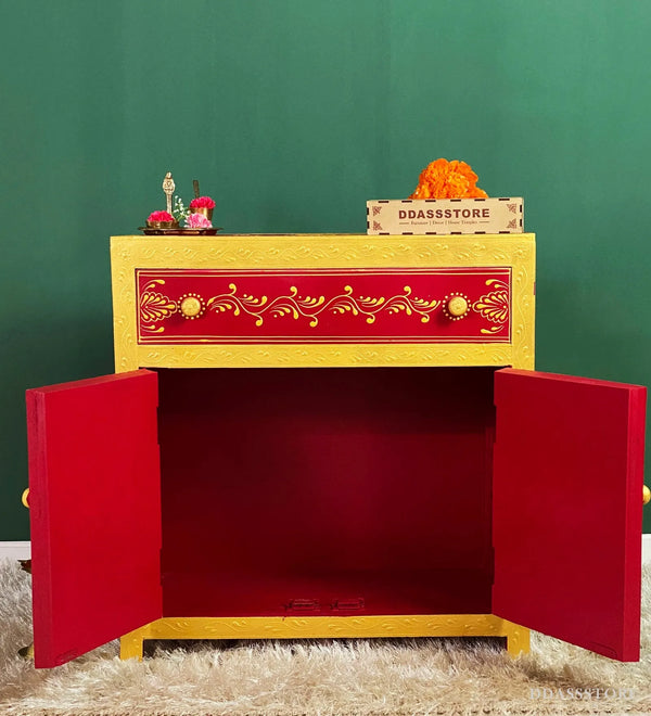 Wooden Puja Temple Cabinet for Home | WT2425Cabinet_Multi - D'DASS Store
