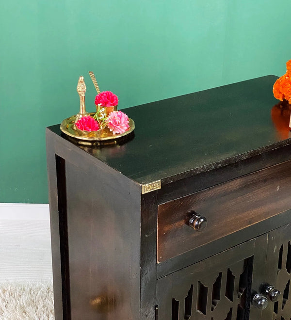 Wooden Puja Temple Cabinet for Home | WT2425Cabinet_Dist - D'DASS Store