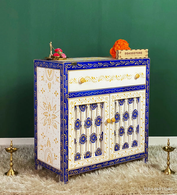 Wooden Puja Temple Cabinet for Home | WT2425Cabinet_WB - D'DASS Store