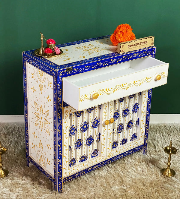 Wooden Puja Temple Cabinet for Home | WT2425Cabinet_WB - D'DASS Store