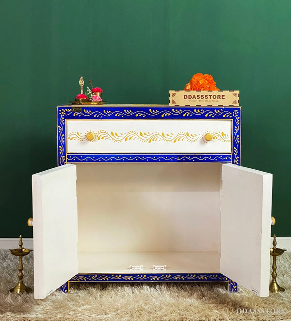 Wooden Puja Temple Cabinet for Home | WT2425Cabinet_WB - D'DASS Store