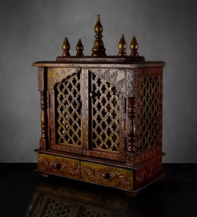 Wall Hanging Puja Temple Sheesham and MDF Wooden For Home