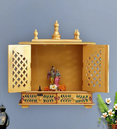 Wall Hanging Puja Temple Sheesham and MDF Wooden For Home