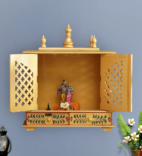 Wall Hanging Puja Temple Sheesham and MDF Wooden For Home