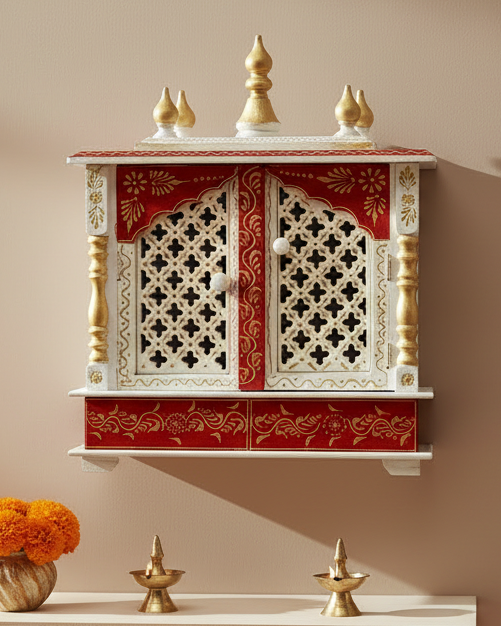Wall Hanging Puja Temple Sheesham and MDF Wooden For Home | DDASSWT1822WRD - D'DASS Store