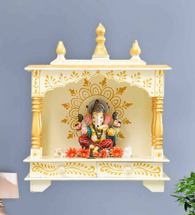 Wall Hanging Puja Temple Sheesham and MDF Wooden For Home