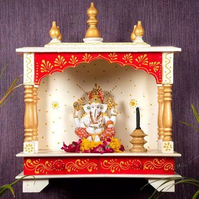 Wall Hanging Puja Temple Sheesham and MDF Wooden For Home