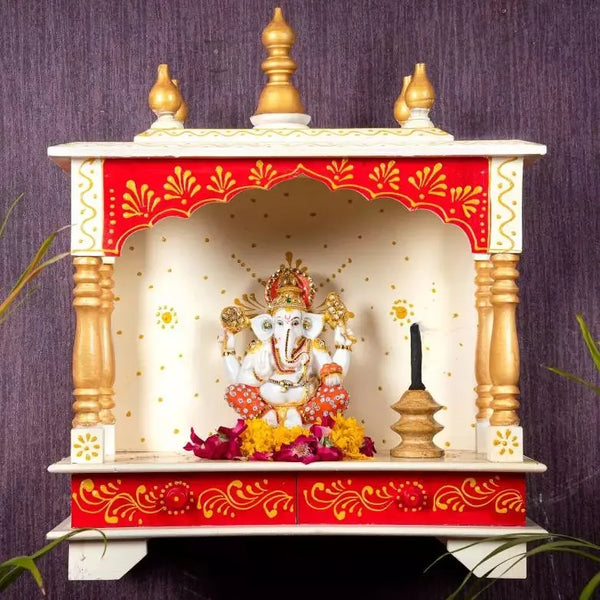 Wall Hanging Puja Temple Sheesham and MDF Wooden For Home