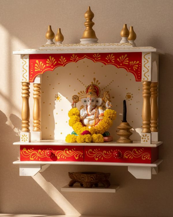 Wall Hanging Puja Temple Sheesham and MDF Wooden For Home | DDASSWT1822 RT - D'DASS Store