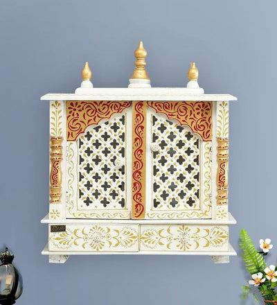 Wall Hanging Sheesham MDF Wooden Pooja Temple Puja Mandap