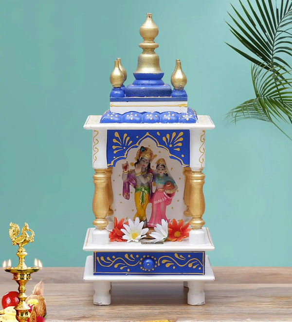 Wall Hanging Sheesham MDF Wooden Pooja Temple Puja Mandap for Office