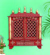 Wall hanging Sheesham MDF Wooden Pooja Mandir for home