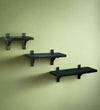 Walnut Finish Wooden Wall Shelf (Set Of 3) 