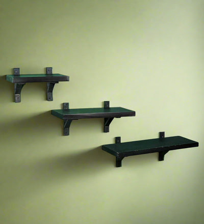 Walnut Finish Wooden Wall Shelf (Set Of 3) 