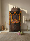 South Indian Style Hand Carved Solid Sheesham Wood Pooja Mandapam | DDASSMANDAP158 - D'DASS Store