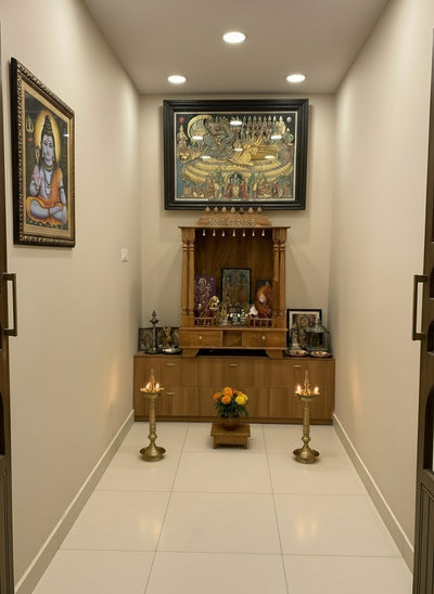 Solid Wood Pooja Mandir &amp; Mandap with Gopuram | DDASSWTSolid-33 - D'DASS Store