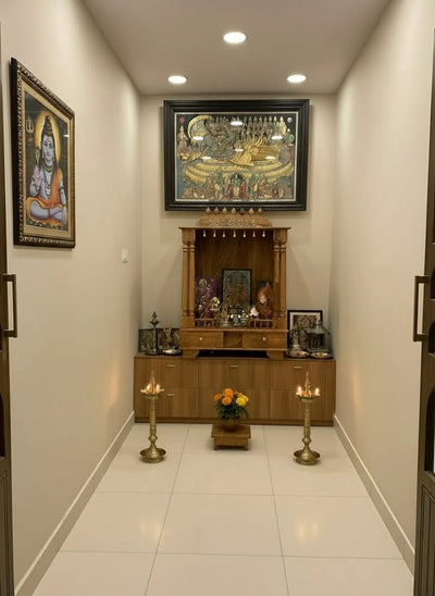 Solid Wood Pooja Mandir &amp; Mandap with Gopuram | DDASSWTSolid-33 - D'DASS Store