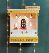 White Hand Painted Wooden LED Pooja Mandir