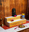 White Handpainted Steps Altar for Wooden Home Temple | GOLU Stand Kolu Padi (Set of 2)
