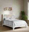 White Morocco Solid Wood King & Queen Size Bed