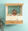 White Sheesham MDF Wood Pooja Mandir For Home & Office