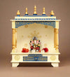 White Sheesham & MDF Wooden Pooja Temple Mandir For Home