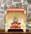 White Sheesham &amp; MDF Wall hanging Wooden Pooja Mandir for home