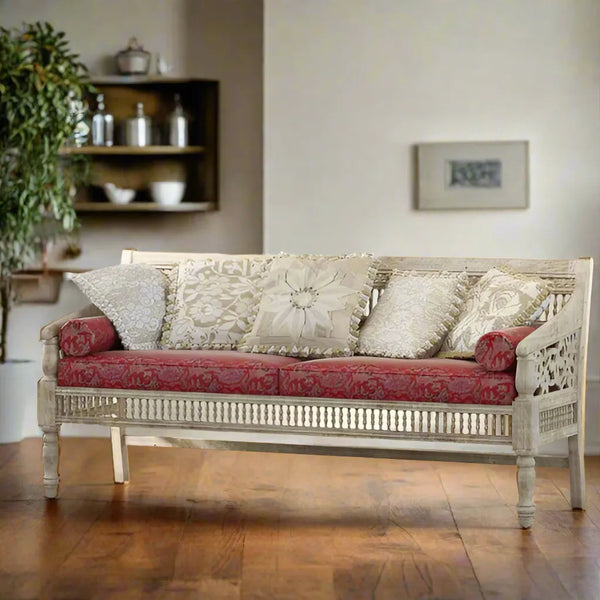 Whitehouse Solid wood Handcarved Sofa Chair for Living Room