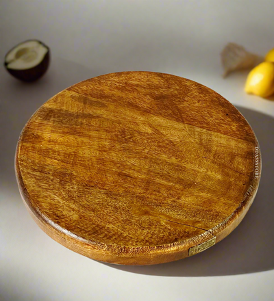 Wood Chopping Board | Round Shape Cutting Board | Pizza Platter | Wooden Chopper Board for Cutting of Vegetables and Fruits - D'DASS Store
