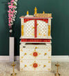 Wooden Pooja Temple & Puja Mandap with Cabinet for Home